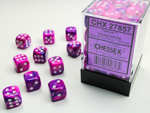Chessex 27857 Festive Violet / White