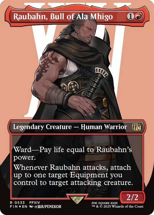 Raubahn, Bull of Ala Mhigo (Borderless) (Surge Foil) (FIN-533) - FINAL FANTASY Foil