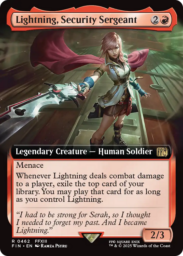Lightning, Security Sergeant (Extended Art) (FIN-462) - FINAL FANTASY Foil