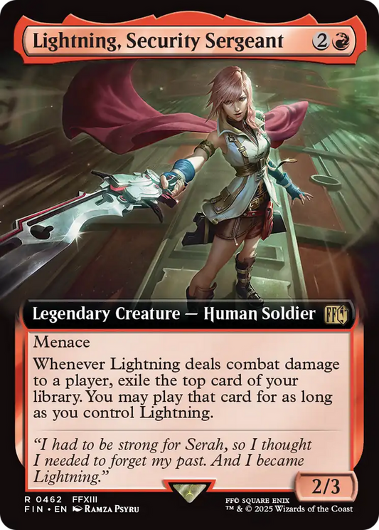 Lightning, Security Sergeant (Extended Art) (FIN-462) - FINAL FANTASY Foil
