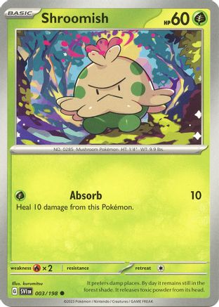 Shroomish 003/198  - Reverse Holofoil SV01 Scarlet & Violet Base Set - Common