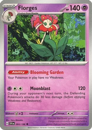 Florges 093/198  - Reverse Holofoil SV01 Scarlet & Violet Base Set - Uncommon