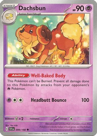 Dachsbun 099/198  - Reverse Holofoil SV01 Scarlet & Violet Base Set - Uncommon
