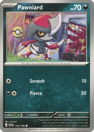 Pawniard 132/198  - Reverse Holofoil SV01 Scarlet & Violet Base Set - Common