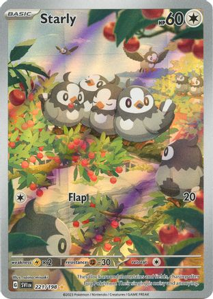 Starly 221/198  - Holofoil SV01 Scarlet & Violet Base Set - Illustration Rare