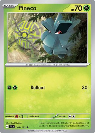 Pineco 004/193  - Reverse Holofoil SV02 Paldea Evolved - Common