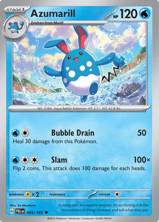Azumarill 045/193  - Reverse Holofoil SV02 Paldea Evolved - Uncommon