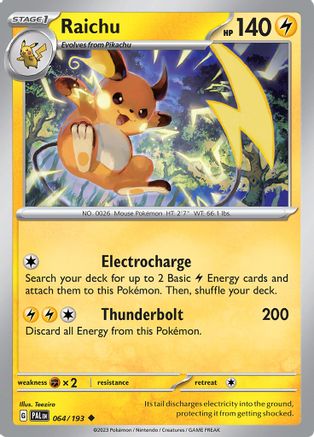 Raichu 064/193  - Reverse Holofoil SV02 Paldea Evolved - Uncommon