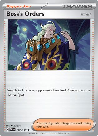 Boss's Orders 172/193 - Reverse Holofoil SV02 Paldea Evolved - Rare
