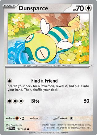 Dunsparce 156/193  - Reverse Holofoil SV02 Paldea Evolved - Common