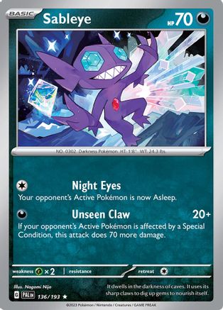 Sableye 136/193  - Holofoil SV02 Paldea Evolved - Rare