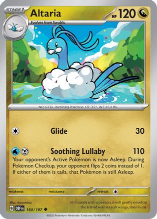 Altaria 160/197  - Reverse Holofoil SV03 Obsidian Flames - Uncommon