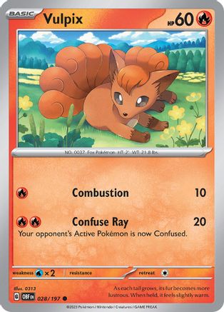 Vulpix 028/197  SV03 Obsidian Flames - Common