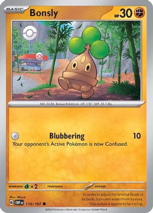 Bonsly 110/197  - Reverse Holofoil SV03 Obsidian Flames - Common