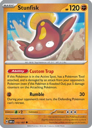 Stunfisk 112/197  - Reverse Holofoil SV03 Obsidian Flames - Uncommon