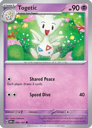Togetic 084/197  - Reverse Holofoil SV03 Obsidian Flames - Uncommon