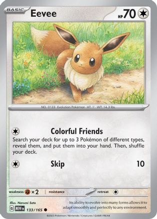 Eevee 133/165  SV Scarlet & Violet 151 - Common
