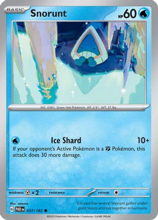 Snorunt 037/182  - Reverse Holofoil SV04 Paradox Rift - Common