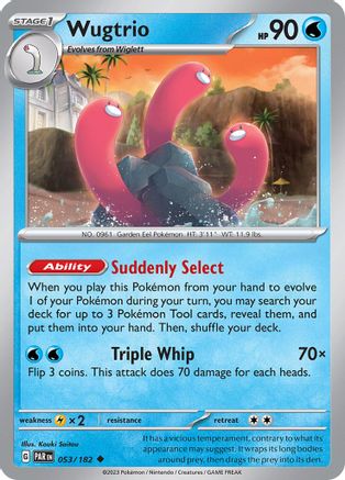 Wugtrio 053/182  - Reverse Holofoil SV04 Paradox Rift - Uncommon