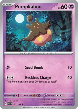 Pumpkaboo 077/182  - Reverse Holofoil SV04 Paradox Rift - Common