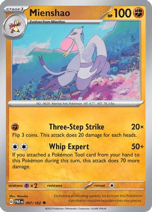 Mienshao 097/182  - Reverse Holofoil SV04 Paradox Rift - Uncommon
