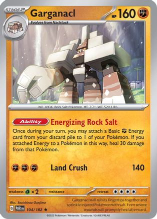 Garganacl 104/182  - Reverse Holofoil SV04 Paradox Rift - Rare
