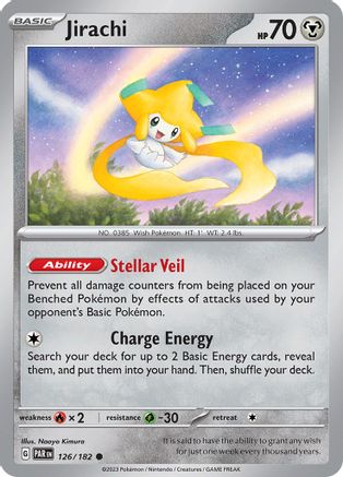 Jirachi 126/182  - Reverse Holofoil SV04 Paradox Rift - Common