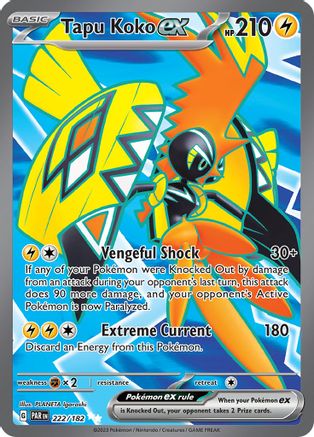 Tapu Koko ex 222/182  - Holofoil SV04 Paradox Rift - Ultra Rare