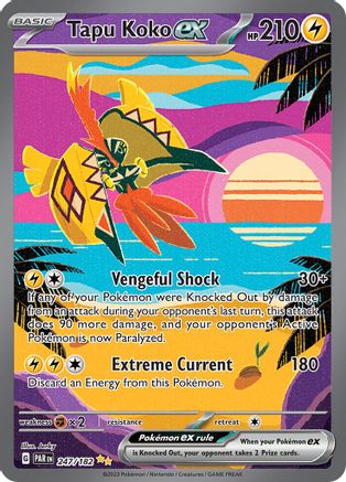 Tapu Koko ex 247/182  - Holofoil SV04 Paradox Rift - Special Illustration Rare