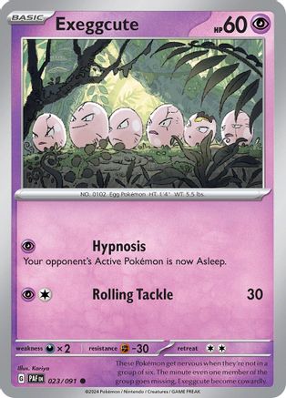 Exeggcute 023/091  - Reverse Holofoil SV Paldean Fates - Common