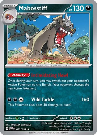Mabosstiff 063/091 - Reverse Holofoil SV Paldean Fates - Rare