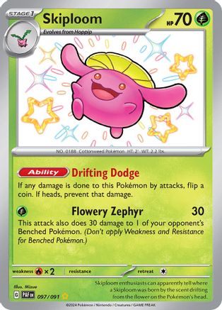 Skiploom 097/091 - Holofoil SV Paldean Fates - Shiny Rare