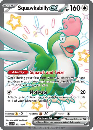 Squawkabilly ex 223/091 - Holofoil SV Paldean Fates - Shiny Ultra Rare