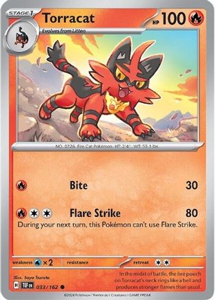 Torracat 033/162  - Reverse Holofoil SV05 Temporal Forces - Common