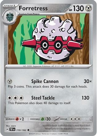 Forretress 110/162 - Reverse Holofoil SV05 Temporal Forces - Uncommon