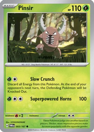 Pinsir 003/167  - Reverse Holofoil SV06 Twilight Masquerade - Common