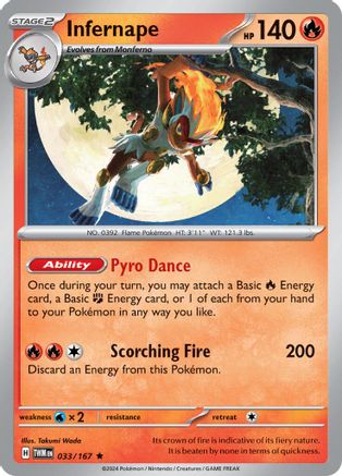 Infernape 033/167 - Holofoil SV06 Twilight Masquerade - Rare