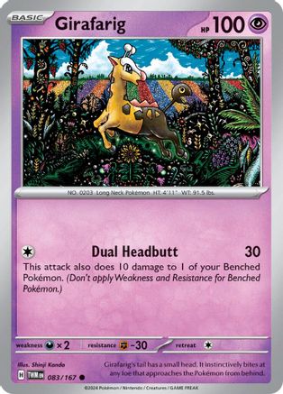 Girafarig 083/167  - Reverse Holofoil SV06 Twilight Masquerade - Common