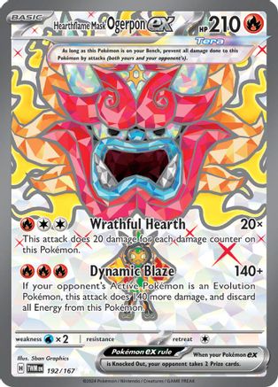 Hearthflame Mask Ogerpon ex 192/167  - Holofoil SV06 Twilight Masquerade - Ultra Rare