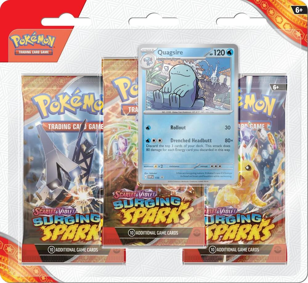 Pokémon TCG: Surging Sparks 3-Pack Blister (Quagsire)