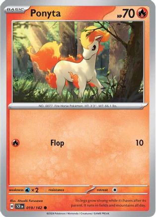 Ponyta 019/142  - Reverse Holofoil SV07 Stellar Crown - Common