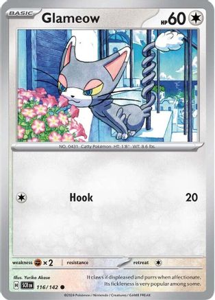 Glameow 116/142  - Reverse Holofoil SV07 Stellar Crown - Common