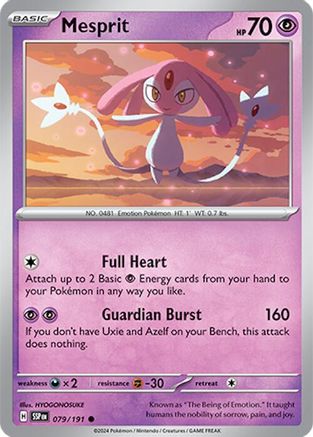 Mesprit 079/191  - Reverse Holofoil SV08 Surging Sparks - Common