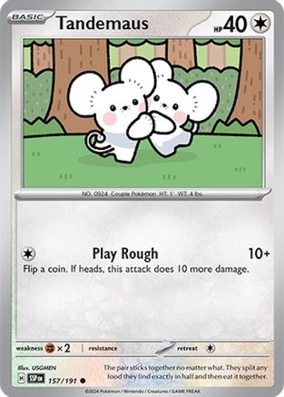 Tandemaus 157/191  - Reverse Holofoil SV08 Surging Sparks - Common