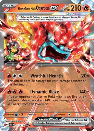 Hearthflame Mask Ogerpon ex 017/131  - Holofoil SV Prismatic Evolutions - Double Rare