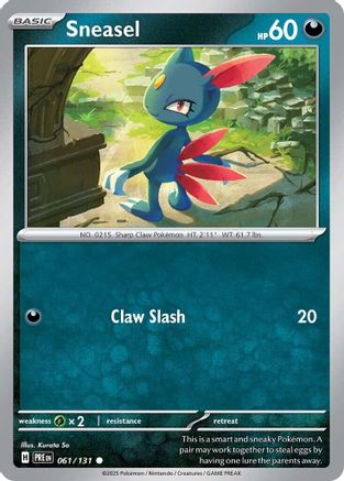 Sneasel 061/131  - Reverse Holofoil SV Prismatic Evolutions - Common