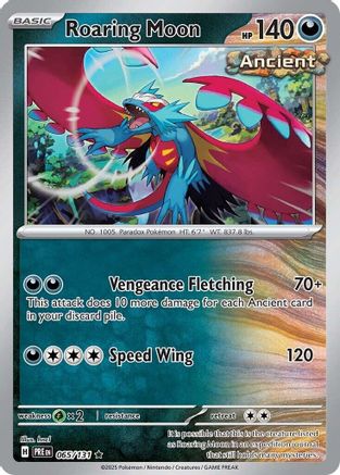 Roaring Moon 065/131  - Reverse Holofoil SV Prismatic Evolutions - Rare