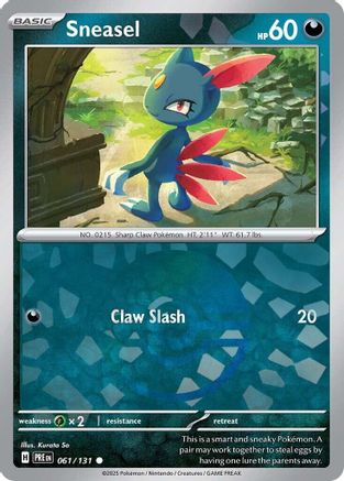 Sneasel (Poke Ball Pattern) 061/131  - Holofoil SV Prismatic Evolutions - Common