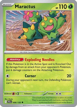 Maractus 008/159 - Reverse Holofoil SV09 Journey Together - Uncommon