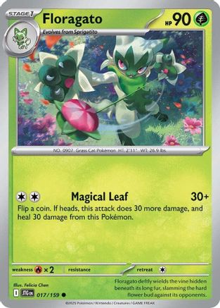 Floragato 017/159 - Reverse Holofoil SV09 Journey Together - Common